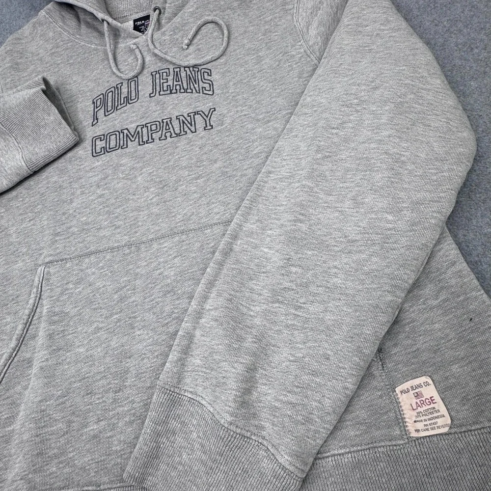 VTG 90s Ralph‎ Lauren Polo Jeans Co Hoodie Women's L Pullover Kangaroo Pocket